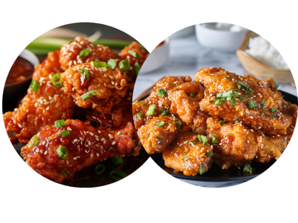 30. SOY GARLIC + SWEET & SPICY WINGS